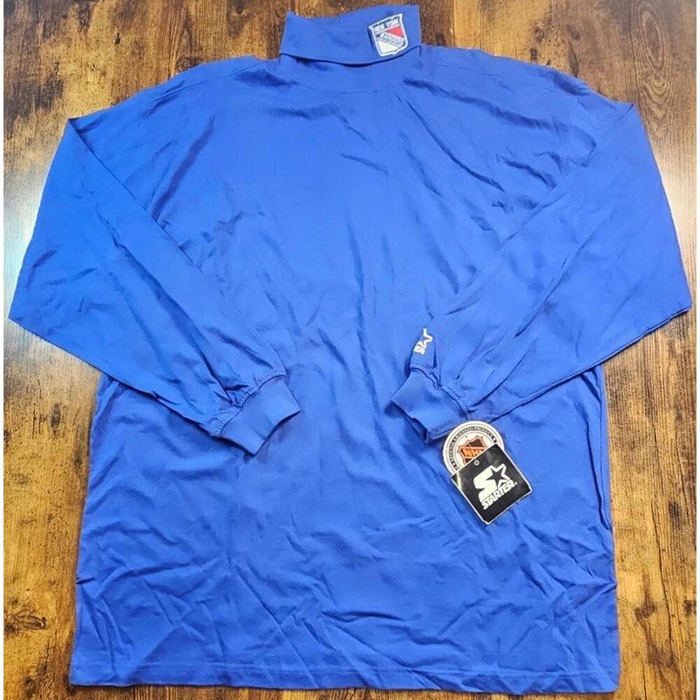 Vintage 90's Starter New York Rangers NHL Blue Turtleneck Mens Size 2XL NWT